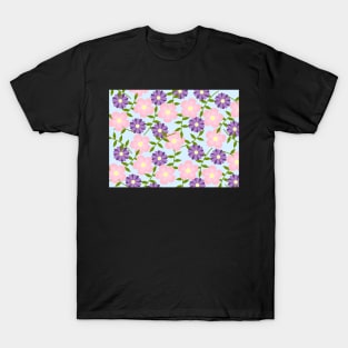 Floral Pink and Purple Design T-Shirt